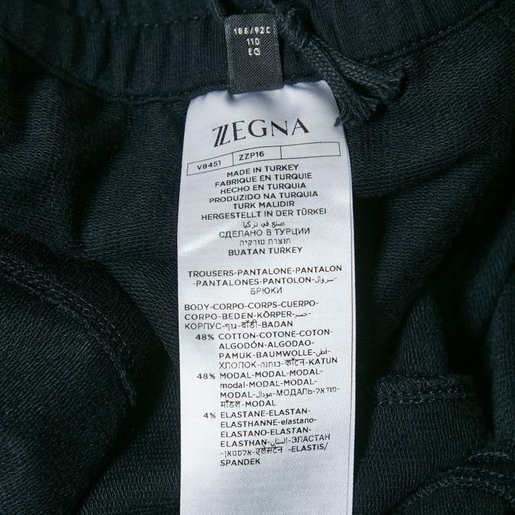 Pre Owned Z Zegna Navy Blue Cotton and Modal Knit Sweatpants XL