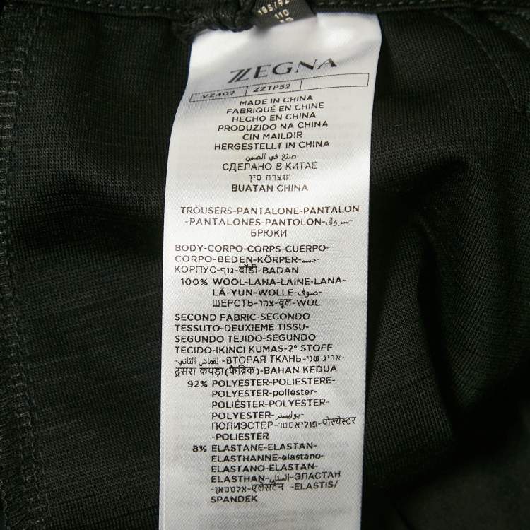 Pre Owned Z Zegna Techmerino Black Wool Trackpants XL