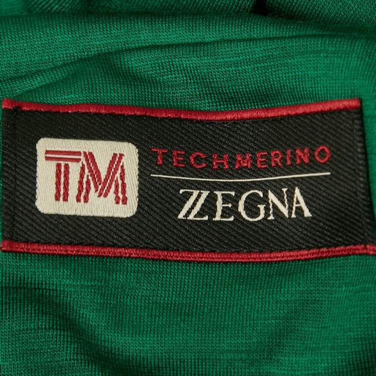 Pre Owned Technmerino Z Zegna Green Wool Jersey Hooded Sweatshirt M