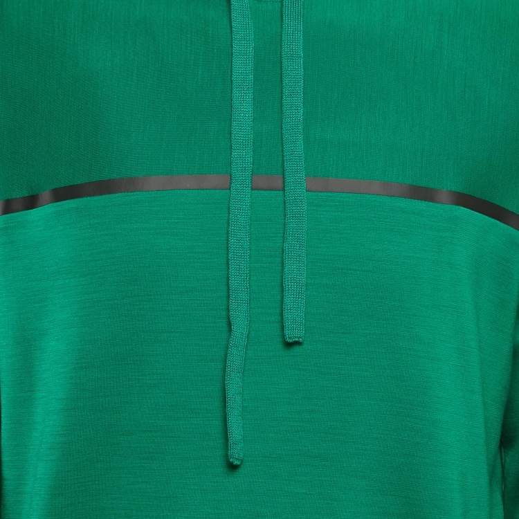 Pre Owned Technmerino Z Zegna Green Wool Jersey Hooded Sweatshirt M