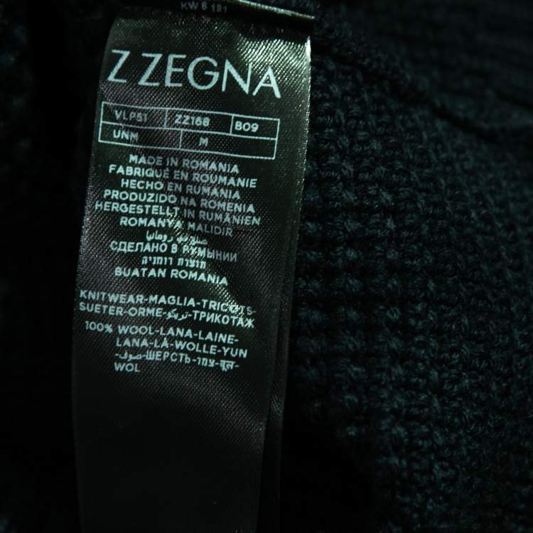 Pre Owned Z Zegna Navy Blue Wool Knitted Double-Breasted Cardigan M