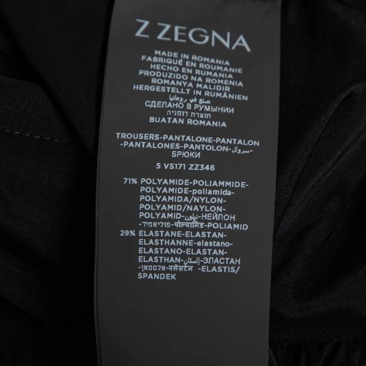 Pre Owned Z Zegna Black Jersey Track Pants 3XL