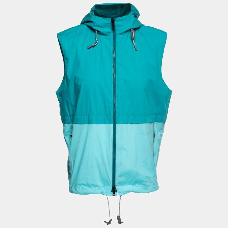 Pre Owned Z Zegna Blue Synthetic Windbreaker Vest Jacket L