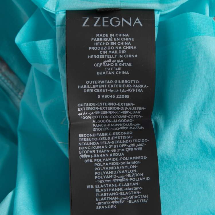 Pre Owned Z Zegna Blue Synthetic Windbreaker Vest Jacket L