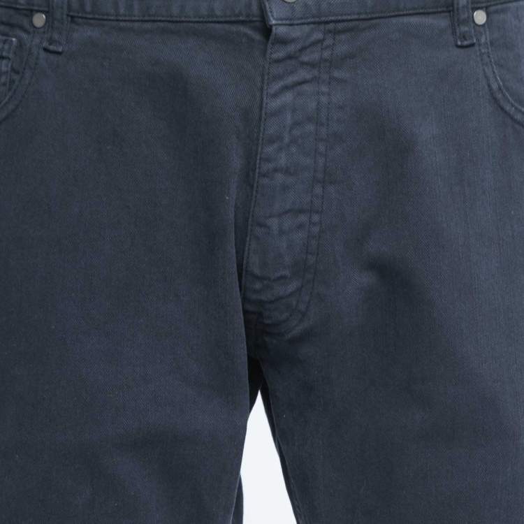 Pre Owned Z Zegna Dark Blue Denim Straight Fit Jeans 2XL Waist 38"