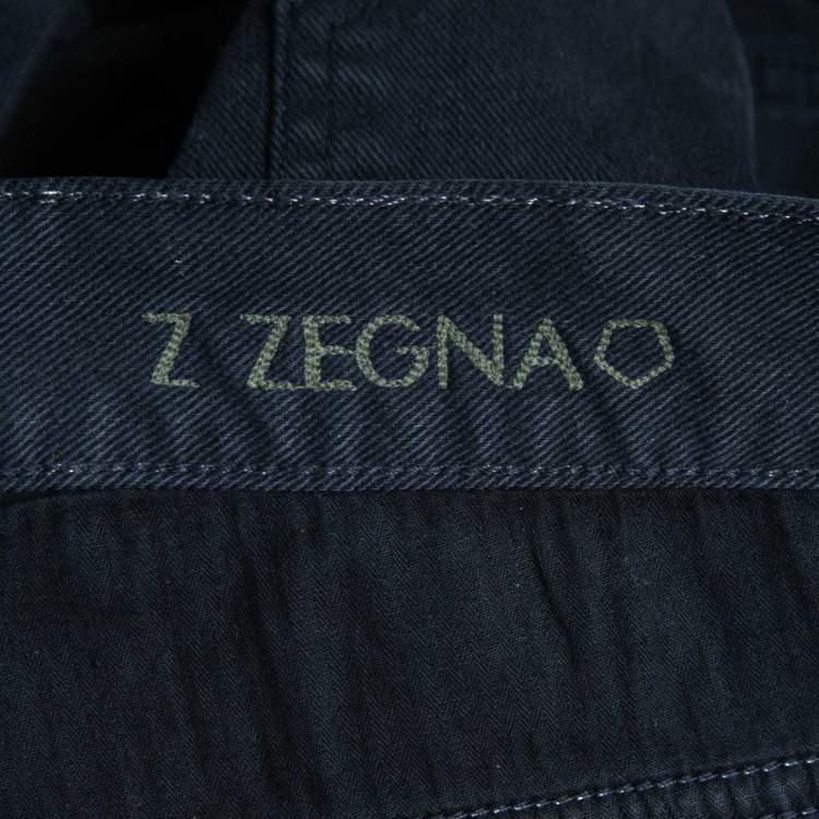 Pre Owned Z Zegna Dark Blue Denim Straight Fit Jeans 2XL Waist 38"
