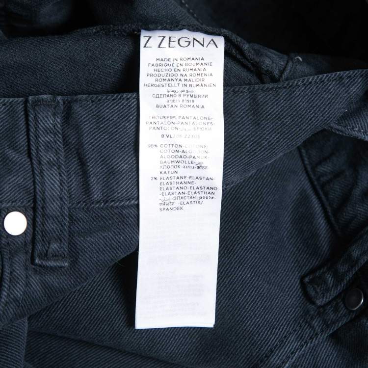Pre Owned Z Zegna Dark Blue Denim Straight Fit Jeans 2XL Waist 38"