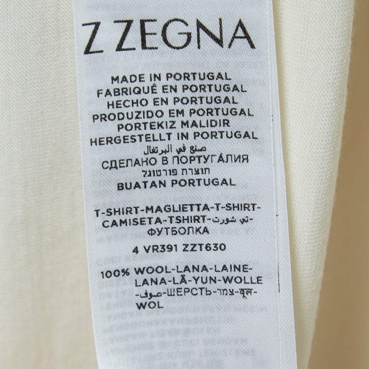 Pre Owned Z Zegna White Jersey Graphic T-Shirt M