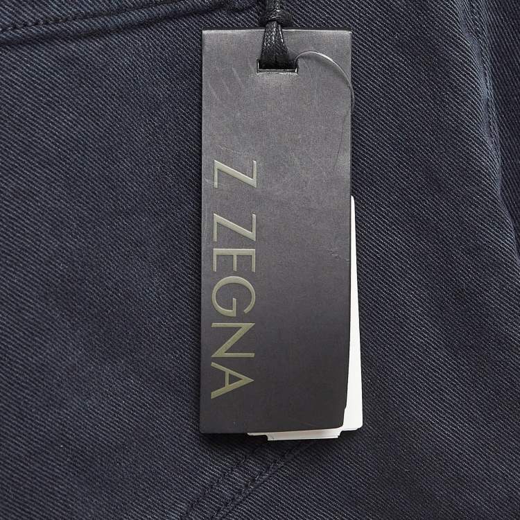 Pre Owned Z Zegna Navy Blue Denim Straight Leg Jeans XL Waist 36"