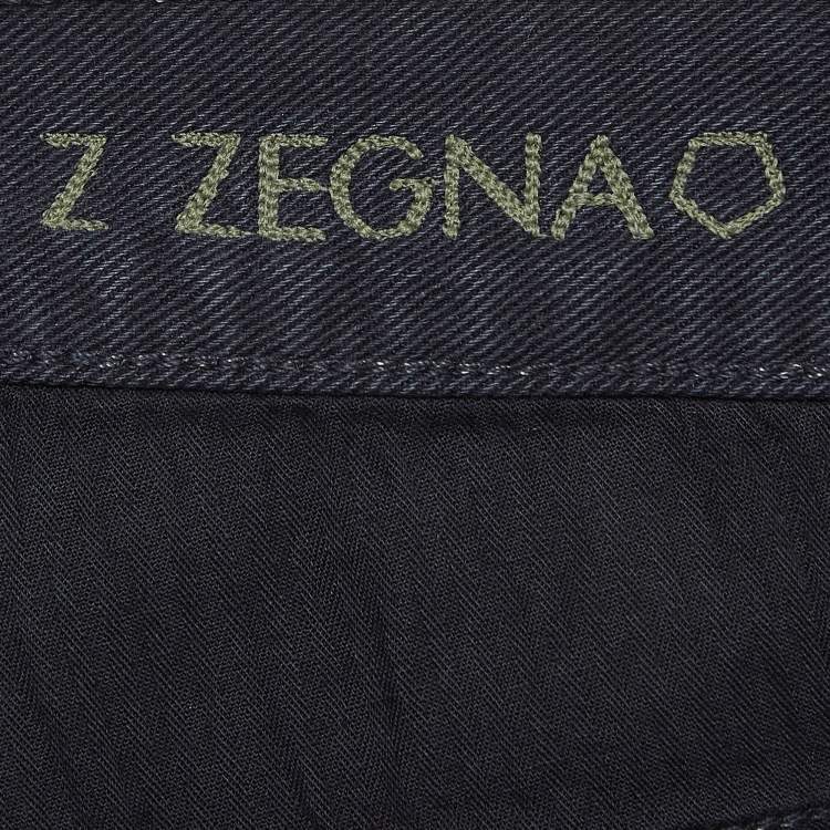 Pre Owned Z Zegna Navy Blue Denim Straight Leg Jeans XL Waist 36"