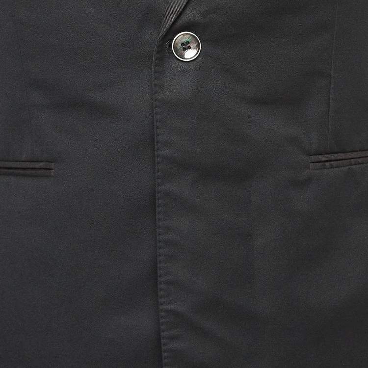 Pre Owned Z Zegna Black Wool Single Breasted Pants Suit L
