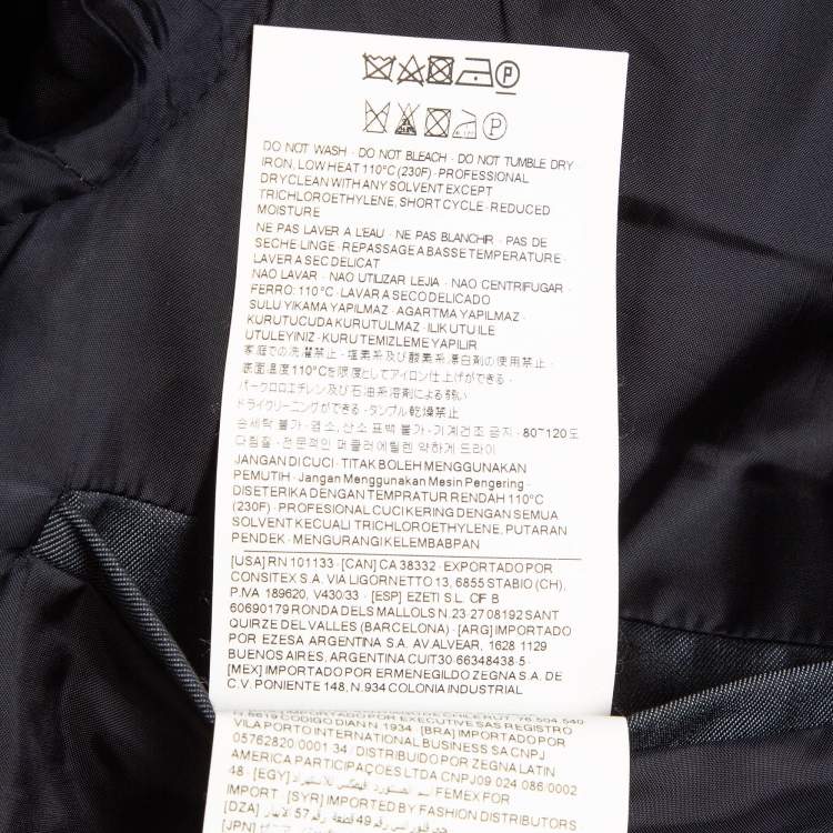 Pre Owned Z Zegna Blue Wool Blend Single Breasted Blazer L