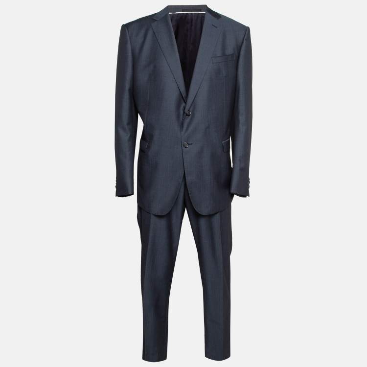 Pre Owned Z Zegna Grey Wool Tailored Suit Set 4XL