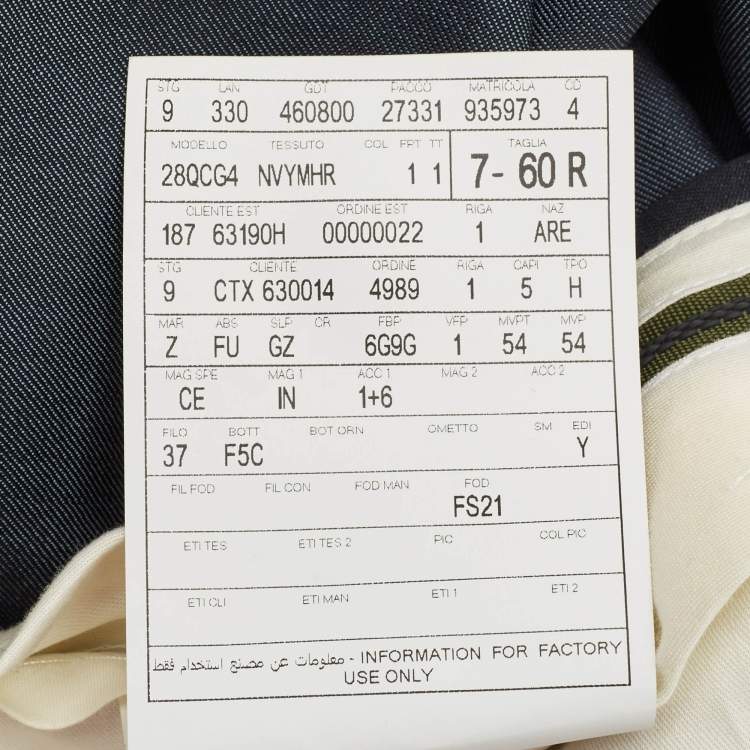 Pre Owned Z Zegna Grey Wool Tailored Suit Set 4XL