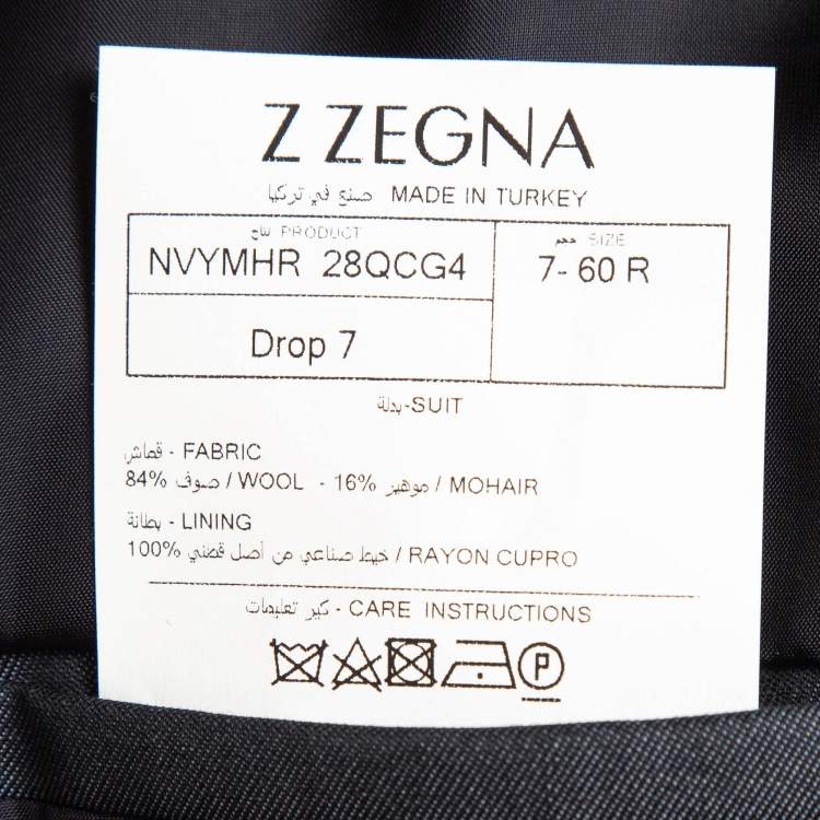 Pre Owned Z Zegna Grey Wool Tailored Suit Set 4XL