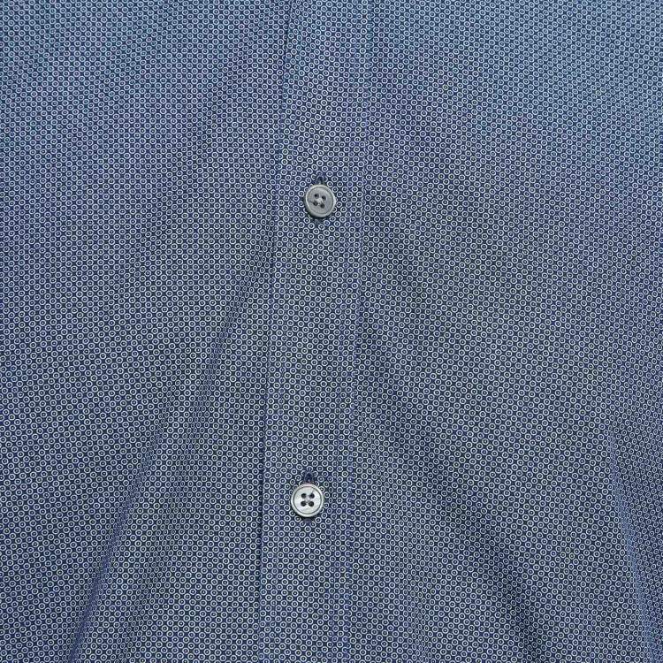 Pre Owned Z Zegna Blue Printed Cotton Button Front Shirt S