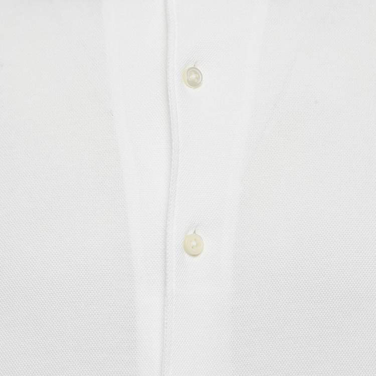 Pre Owned Z Zegna White Textured Cotton Long Sleeve Shirt XXL