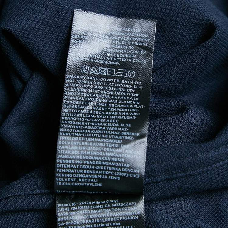 Pre Owned Z Zegna Navy Blue Textured Cotton Long Sleeve Shirt XXL
