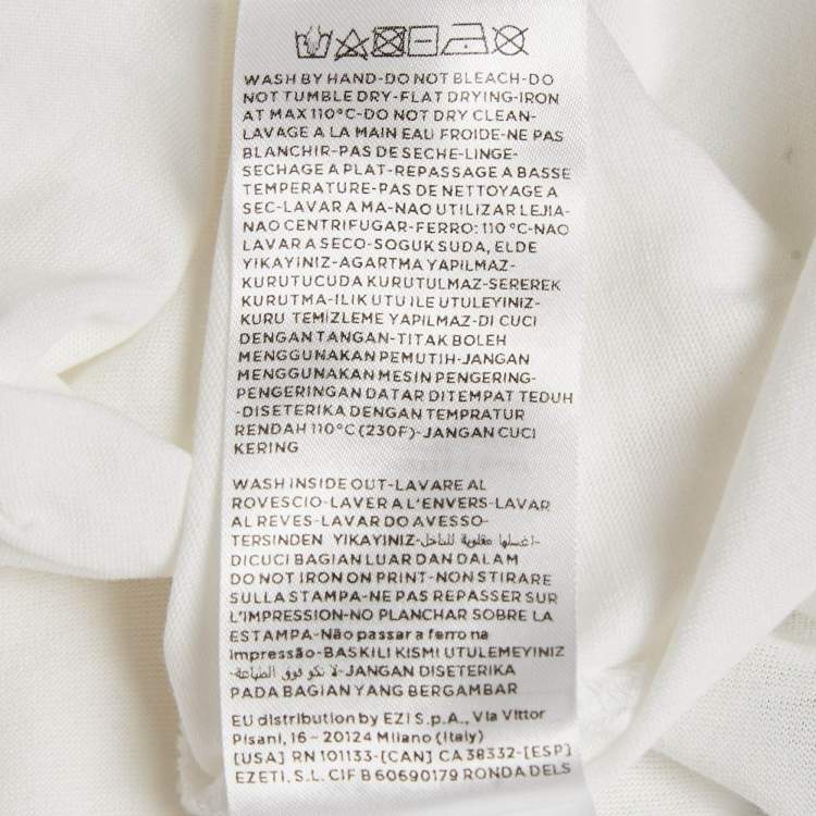 Pre Owned Z Zegna White Logo Print Jersey Crew Neck T-Shirt L