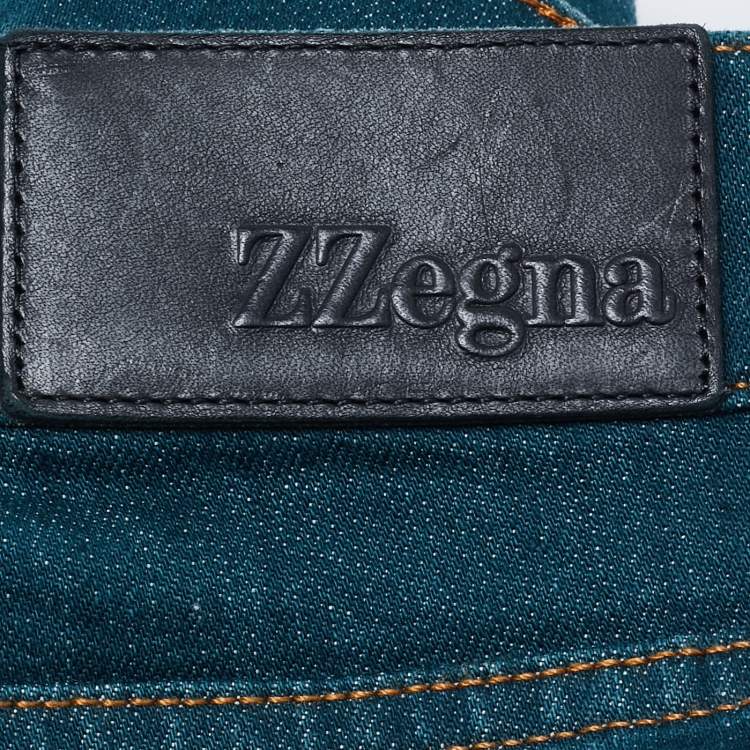 Pre Owned Z Zegna Teal Blue Denim Slim Fit Jeans 4XL Waist 44"