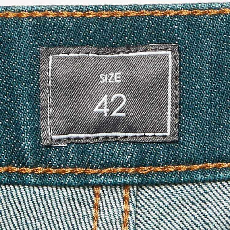 Pre Owned Z Zegna Teal Blue Denim Slim Fit Jeans 4XL Waist 44"
