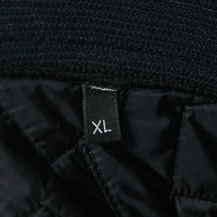 Pre Owned Z Zegna Black Knit and Nylon Button Front Jacket XL