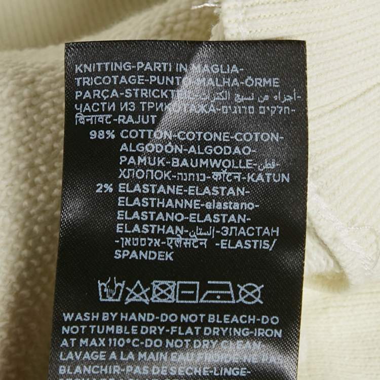 Pre Owned Zegna Off-White Logo Print Cotton Knit Jumper M