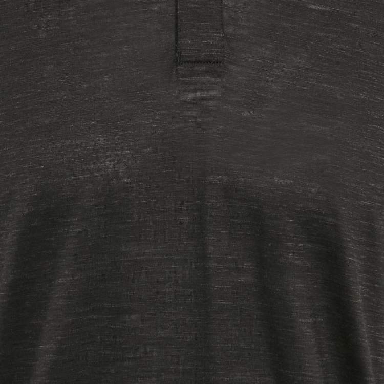 Pre Owned Z Zegna Black Techmerino Linen Polo T-Shirt L