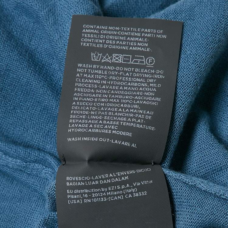 Pre Owned Z Zegna Blue Cotton Half Sleeve Polo T-Shirt L
