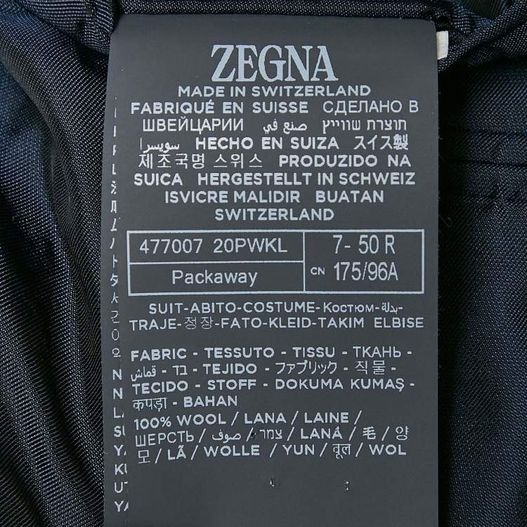 Pre Owned Zegna Navy Blue Wool Single Breasted Blazer L