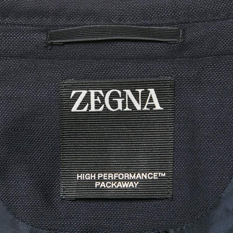 Pre Owned Zegna Navy Blue Wool Single Breasted Blazer L