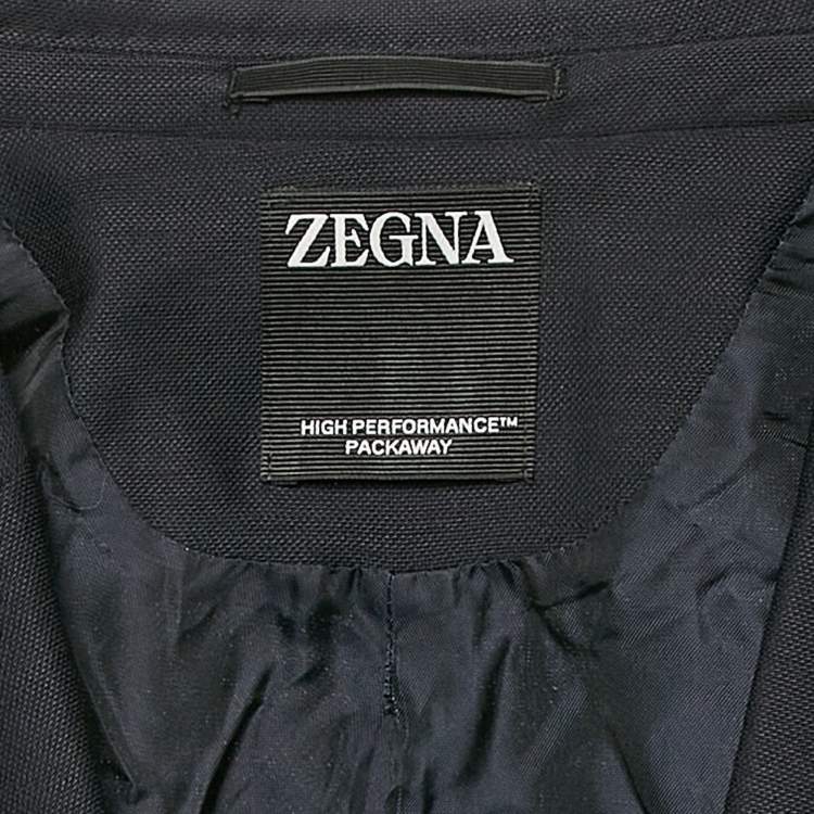 Pre Owned Zegna Navy Blue Wool Single Breasted Blazer L