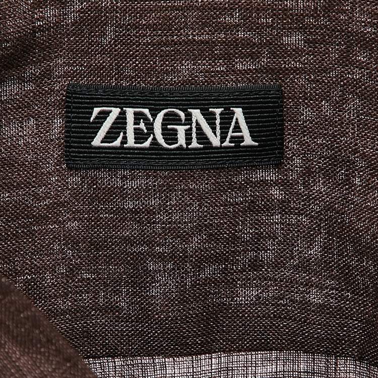 Pre Owned Z Zegna Brown Linen Comfortable Fit Shirt M