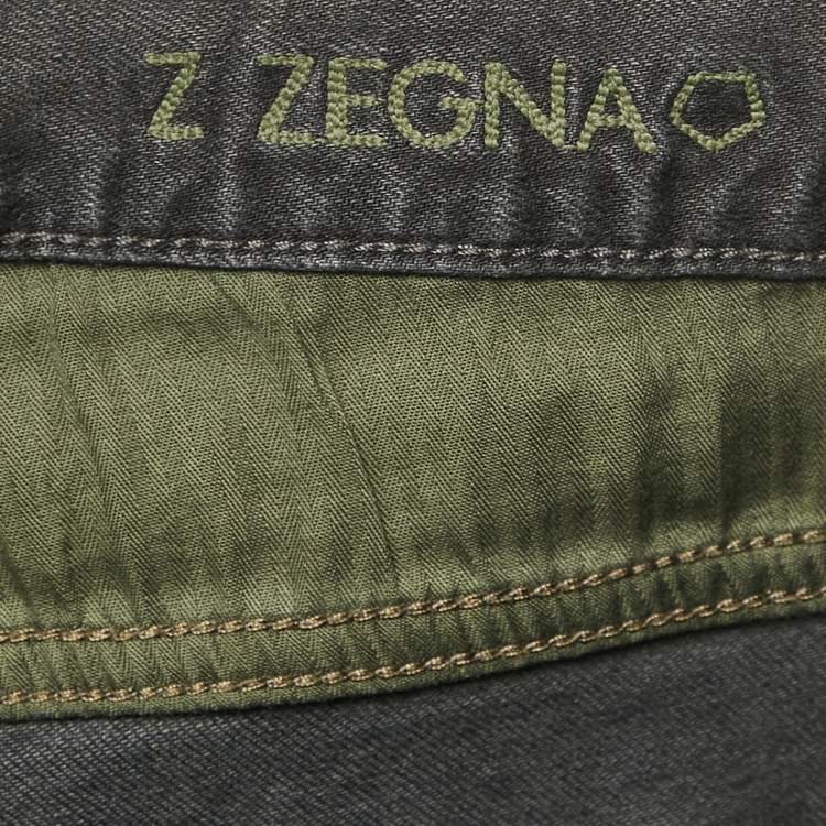 Pre Owned Z Zegna Grey Denim Slim Fit Jeans XL Waist 37"