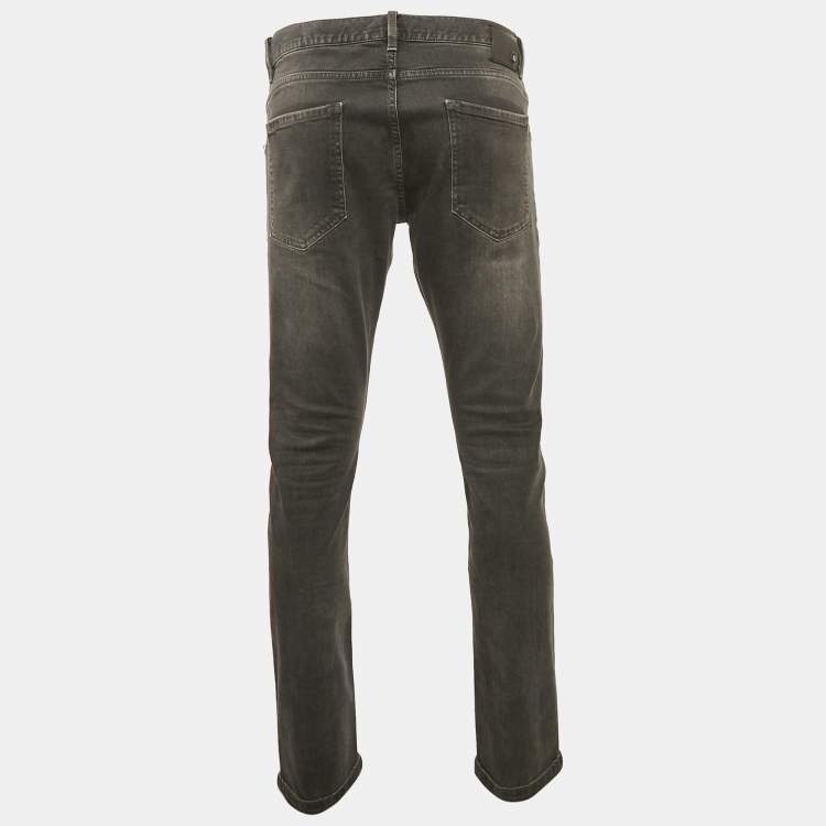 Pre Owned Z Zegna Grey Denim Slim Fit Jeans XL Waist 37"