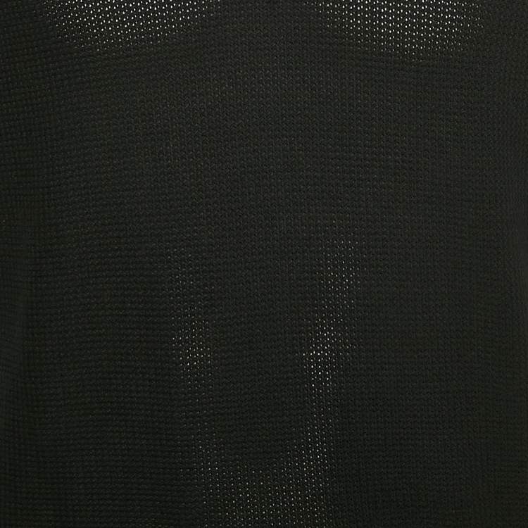 Pre Owned Z Zegna Black Knit Cotton Polo T-Shirt M