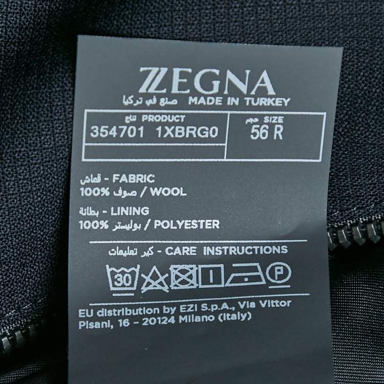 Pre Owned Z Zegna Navy Blue Wool Zip-Up Jacket Techmerino Jacket XXXL