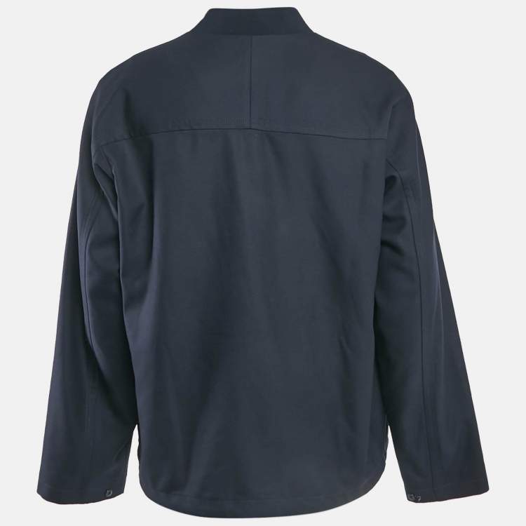 Pre Owned Z Zegna Navy Blue Wool Zip-Up Jacket Techmerino Jacket XXXL