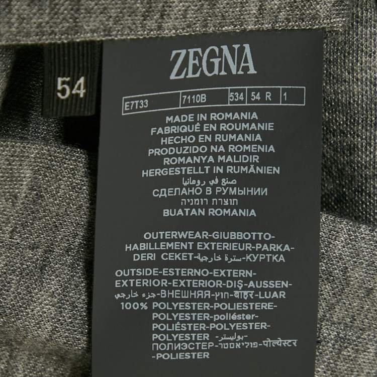 Pre Owned Z Zegna Blue Synthetic and Cashmere Reversible Vest Jacket XXL