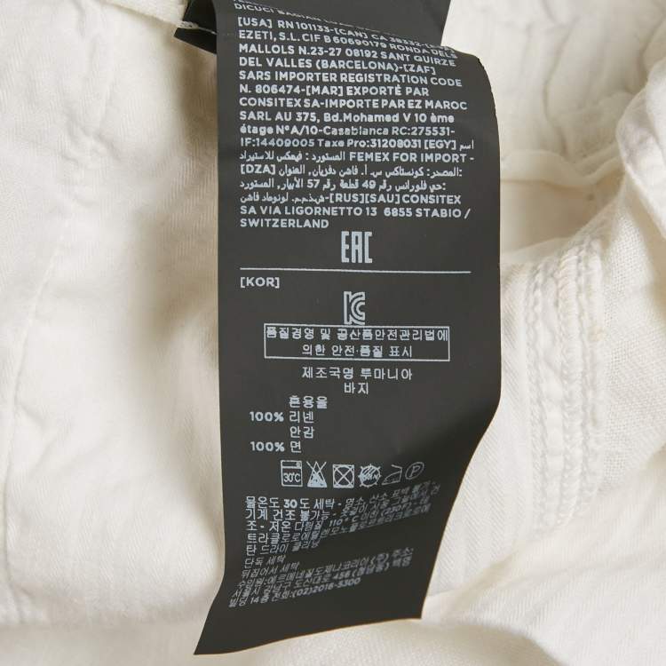 Pre Owned Z Zegna White Linen Short S