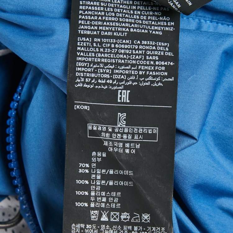 Pre Owned Z Zegna Blue Hydro Cotton Zip Front Jacket M