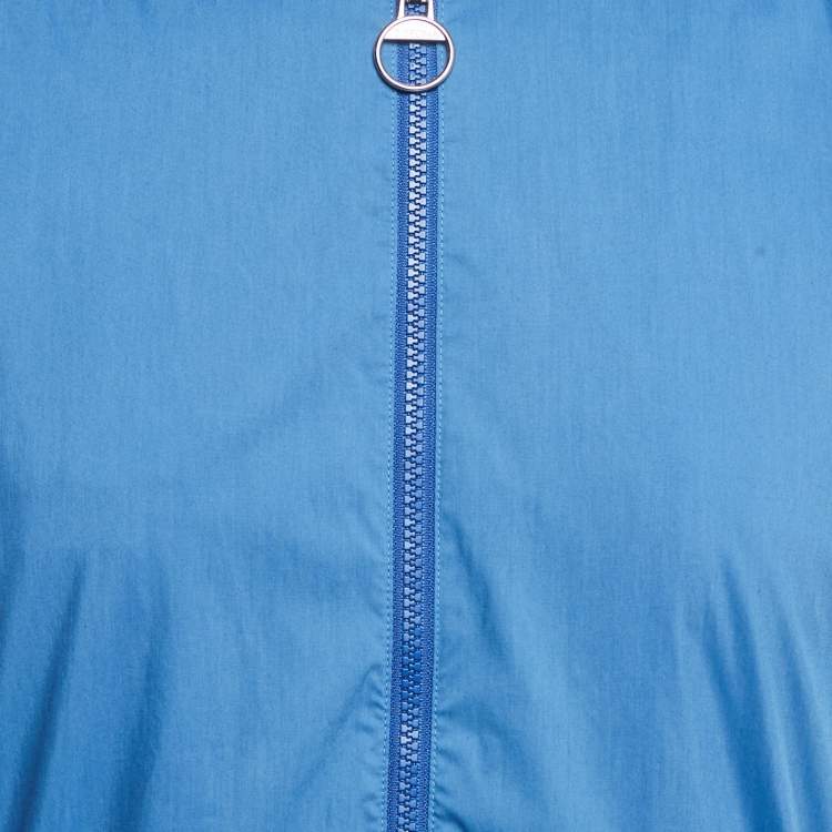 Pre Owned Z Zegna Blue Hydro Cotton Zip Front Jacket M