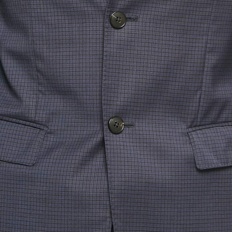 Pre Owned Z Zegna Blue Patterned Wool Suit XS 