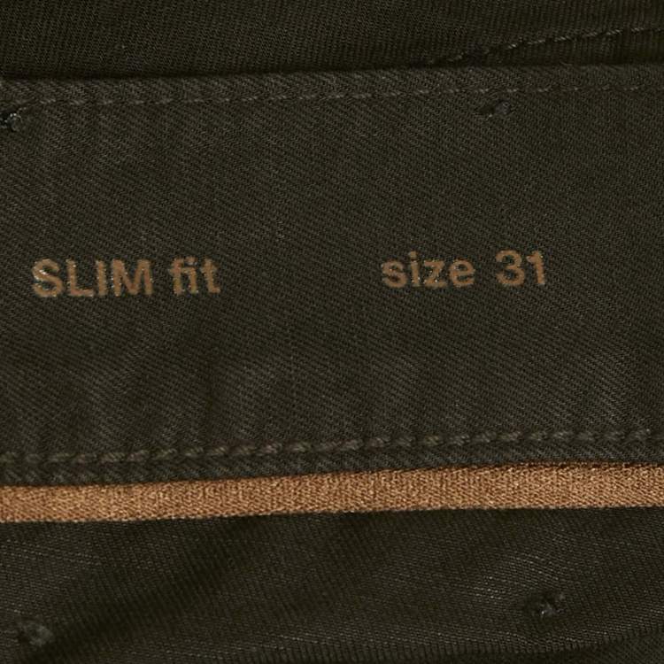 Pre Owned Zegna Black Cotton Cotton Formal Trousers M