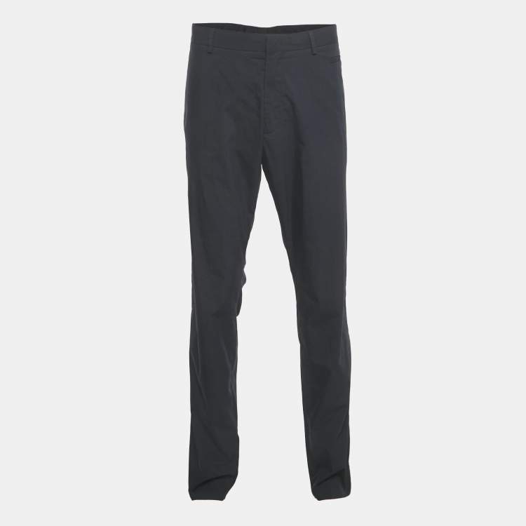 Pre Owned Z Zegna Navy Blue Cotton Blend Straight Fit Trousers 4XL