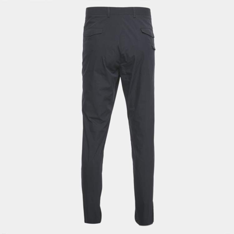 Pre Owned Z Zegna Navy Blue Cotton Blend Straight Fit Trousers 4XL
