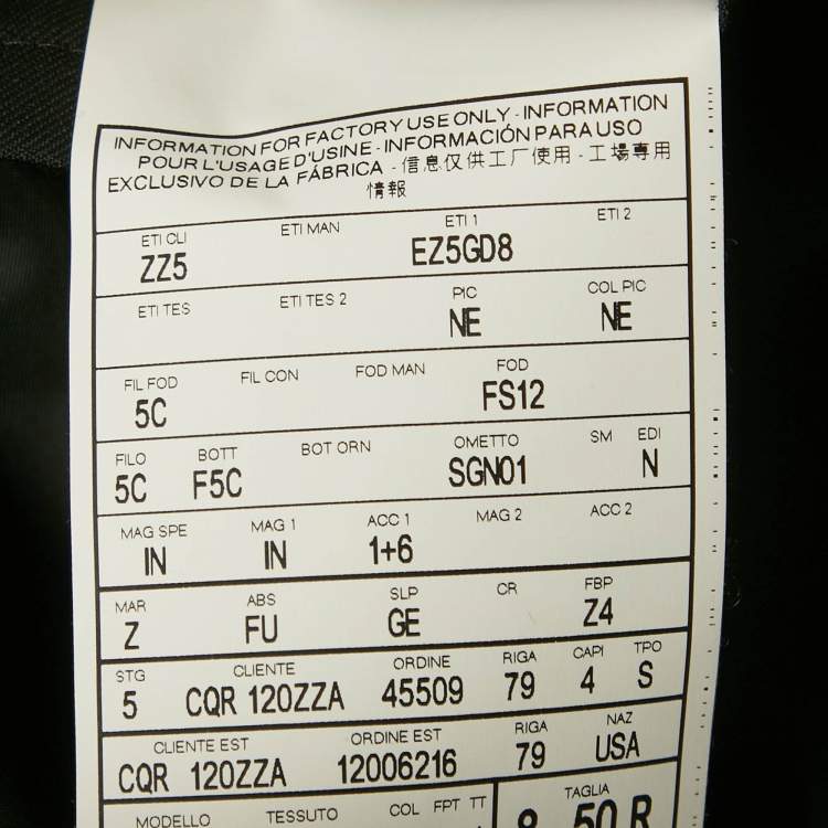 Pre Owned Z Zegna Black Wool Single Breasted Blazer M