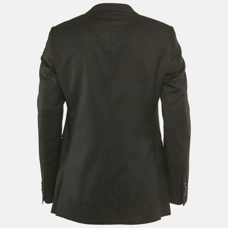 Pre Owned Z Zegna Black Wool Single Breasted Blazer M