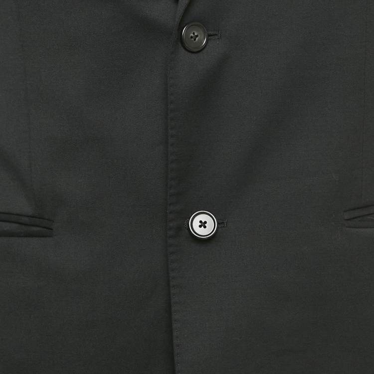 Pre Owned Z Zegna Black Wool Single Breasted Blazer M