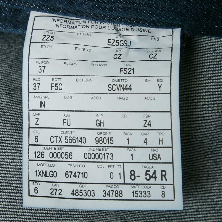 Pre Owned Z Zegna Blue Denim Regular Fit Shirt Jacket XXL